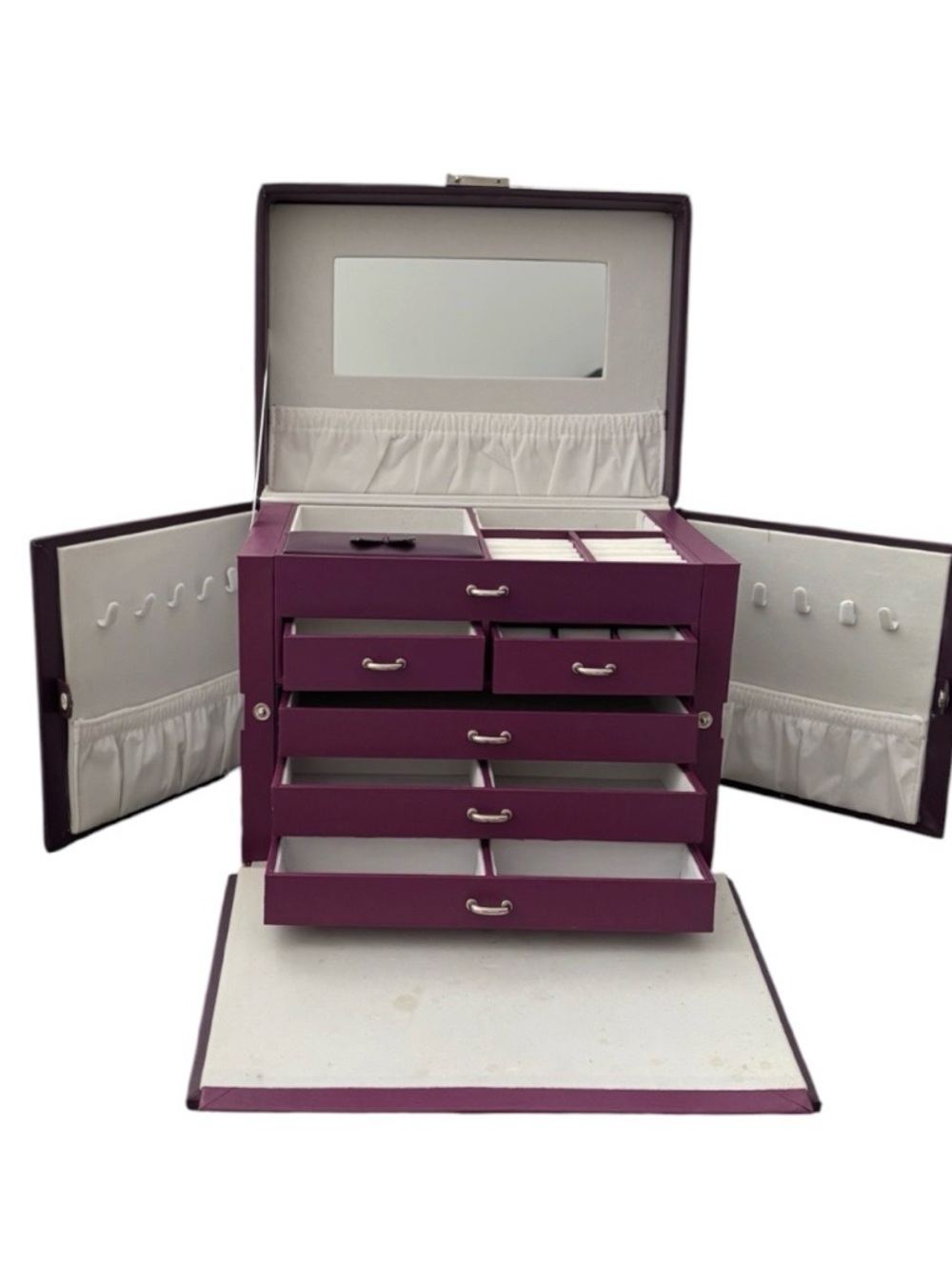 Amazon Purple Multi-Drawer Jewelry Organizer Box with Mirror